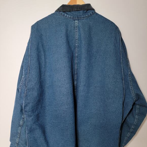 Dickies Denim Barn Chore Work Jacket Coat Sz 4XL Blanket Lined *PAINT* VTG 90's - Picture 6 of 13